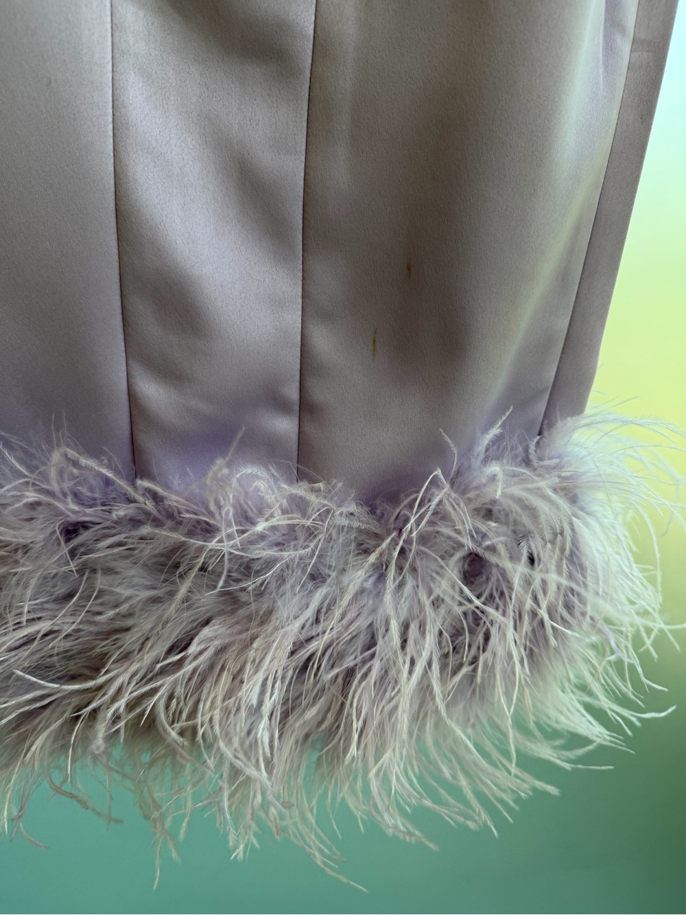 House of CB Helena Orchid Satin Feather Dress - Picture 6 of 8